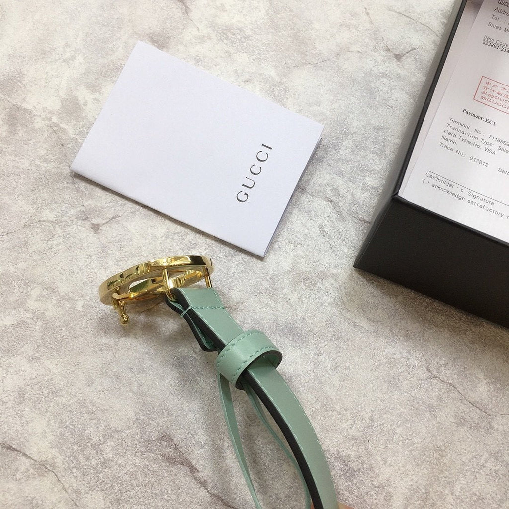 Gucci Belt With Double G Buckle Green