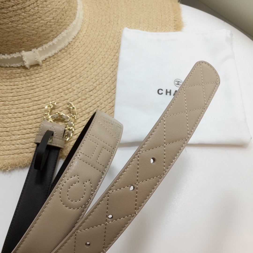 Chanel Belt With Double C Buckle Beige