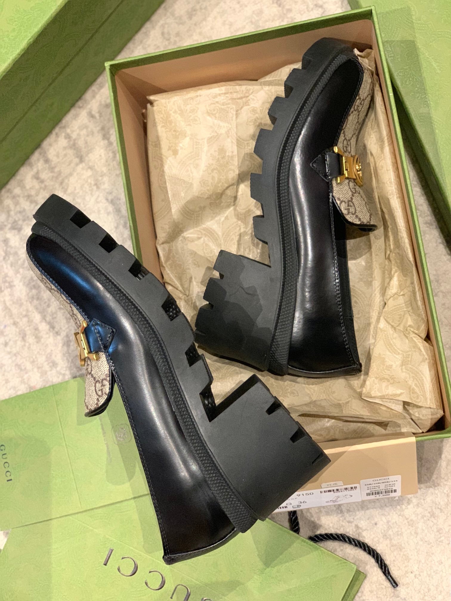 Gucci Lug Sole Horsebit Loafer Brown