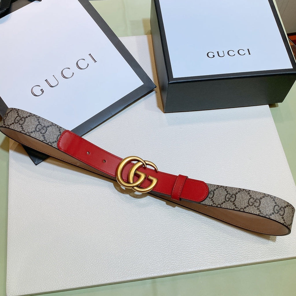 Gucci GG Thin Marmont Belt Brown