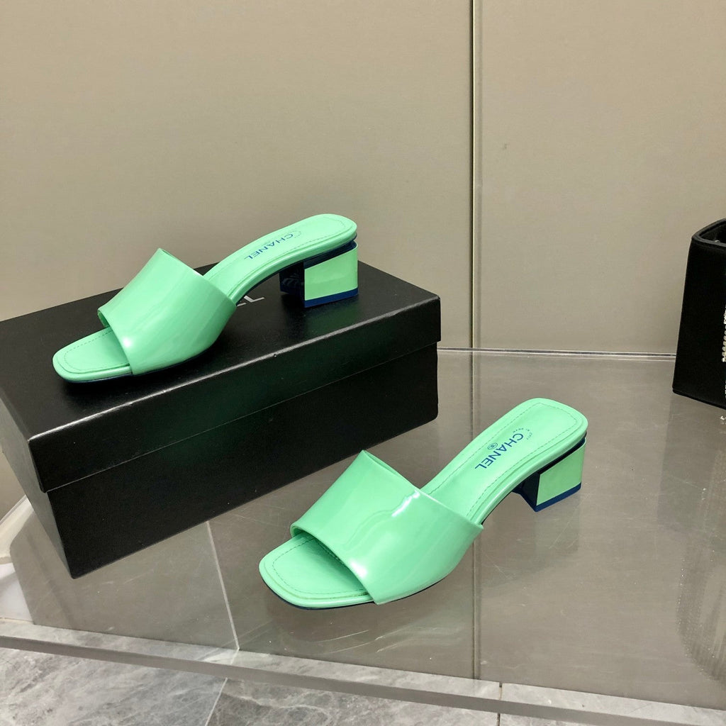 Chanel Mules Green