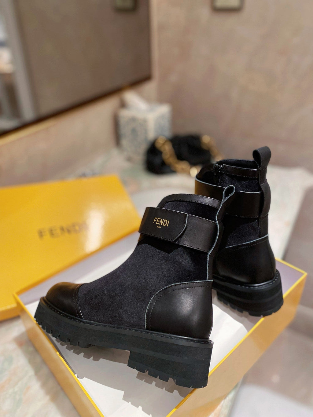 Fendi Force Black High Top Black