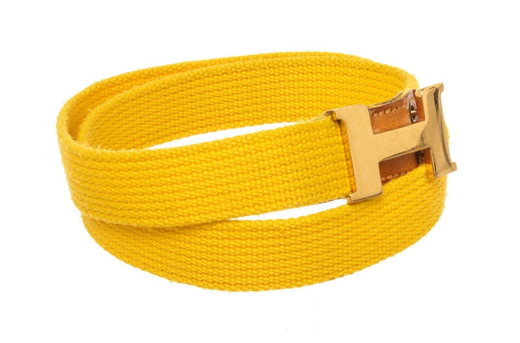 Hermes Yellow Canvas H Belt
