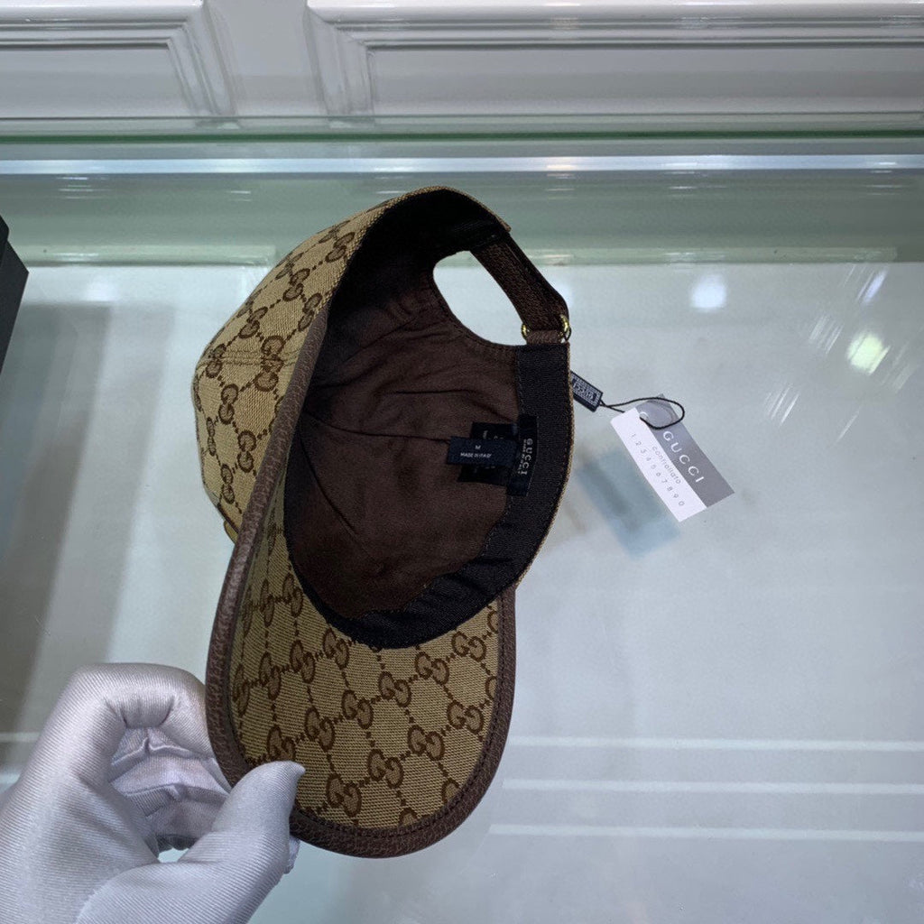Gucci Canvas Baseball Cap with Web Brown