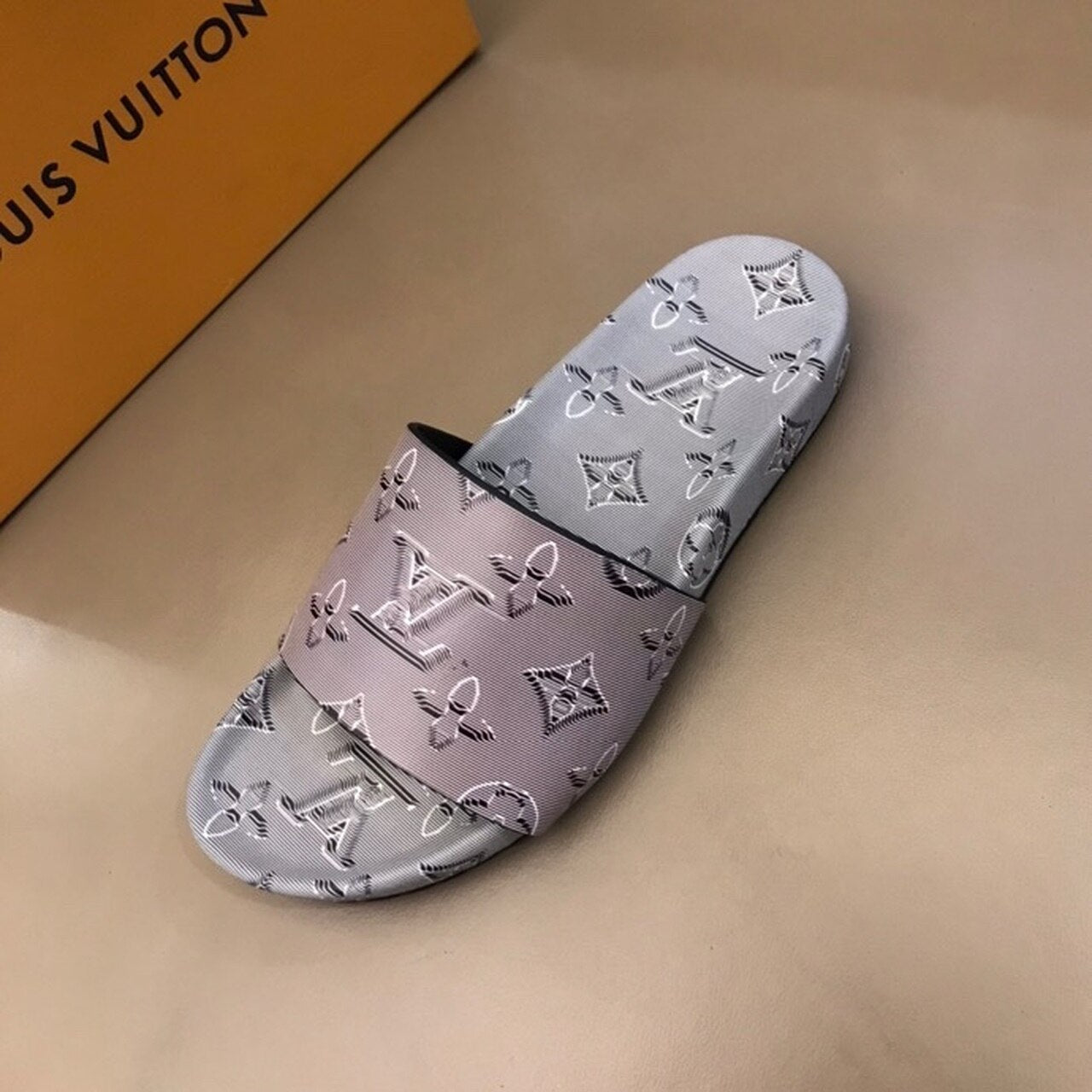 Louis Vuitton x Virgil Abloh Slide Sandals Spring/Summer Collection Gray-Black