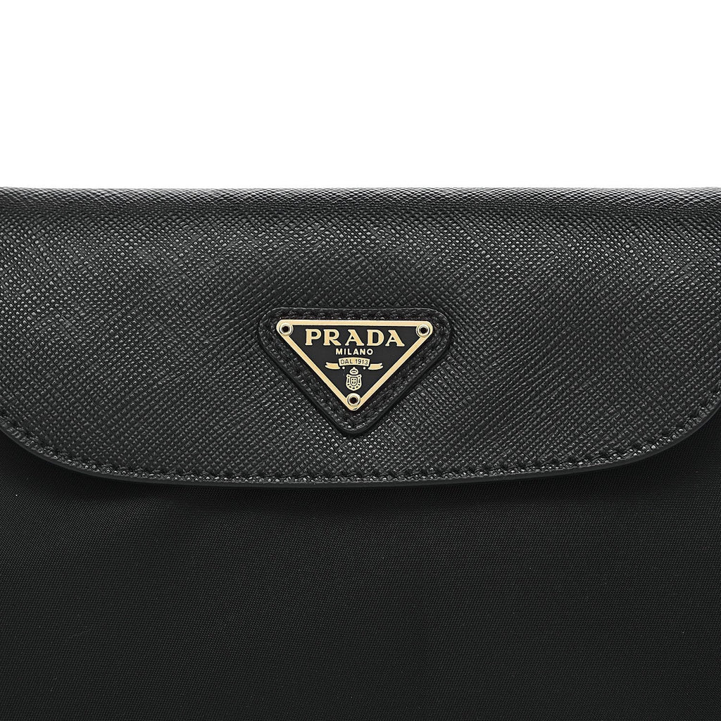 Black Nylon Saffiano Crossbody