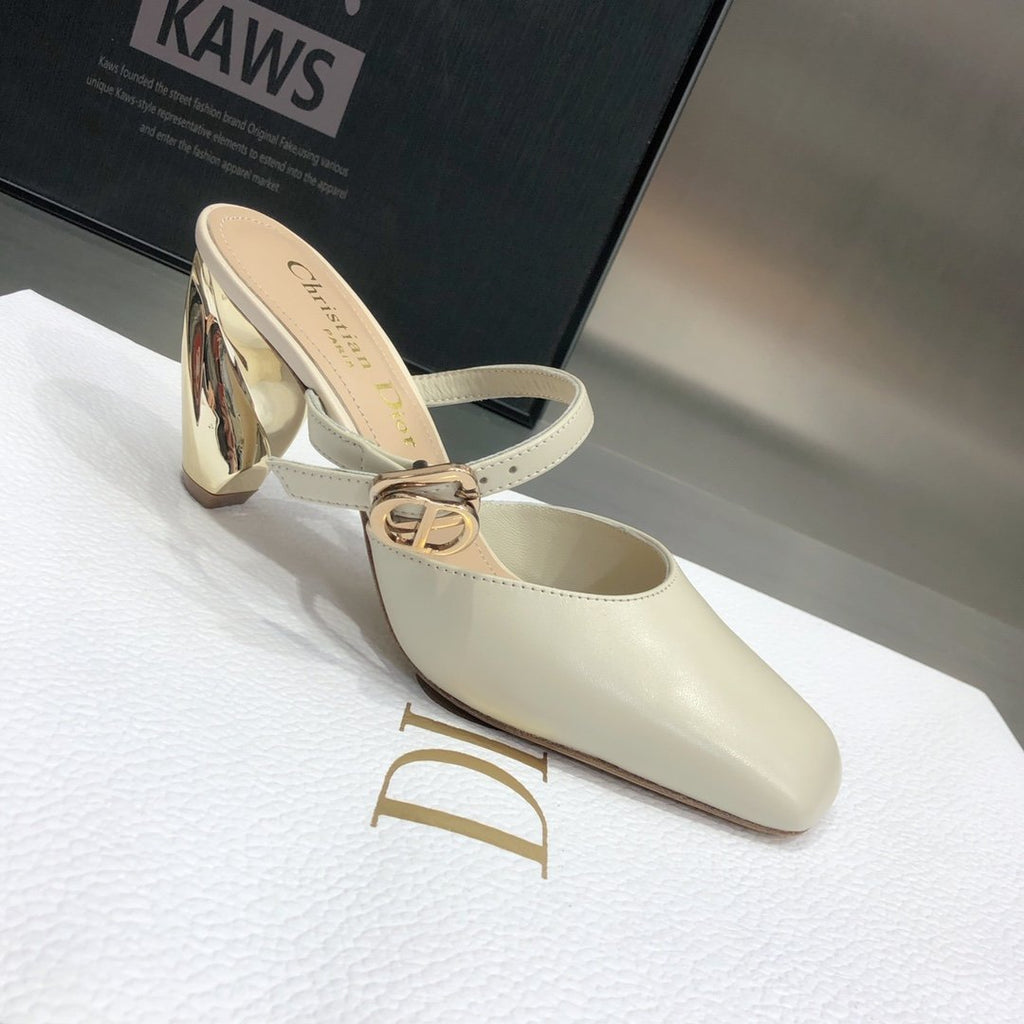 Dior Rhodes Heeled Mule Beige