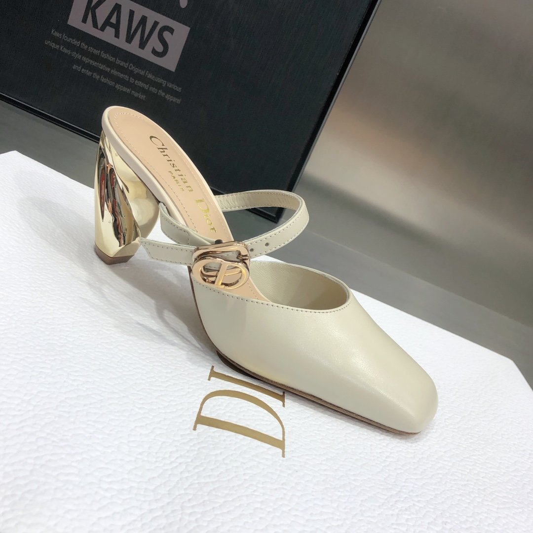 Dior Rhodes Heeled Mule Beige