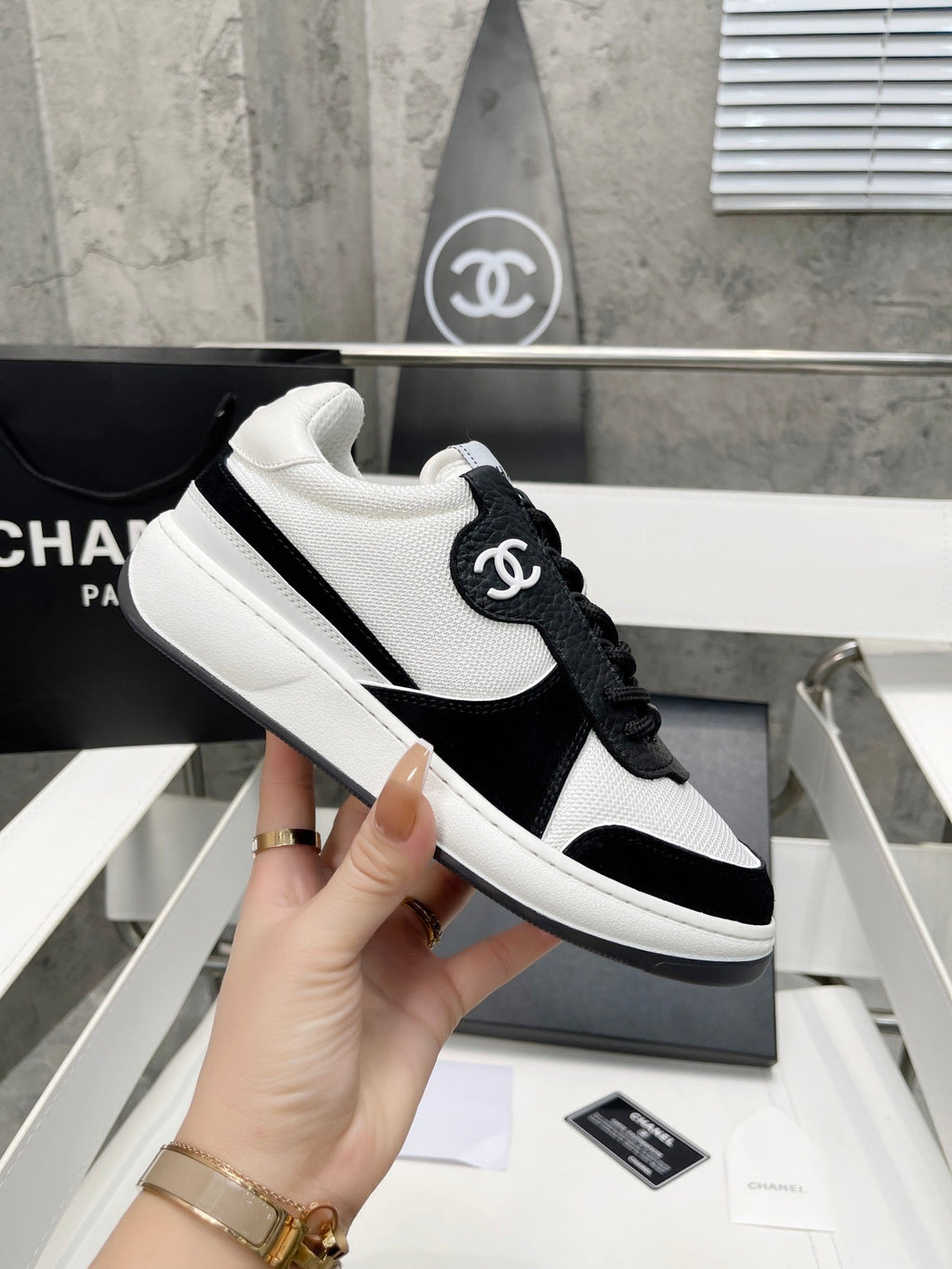 Chanel Trainers Sneakers White/Black