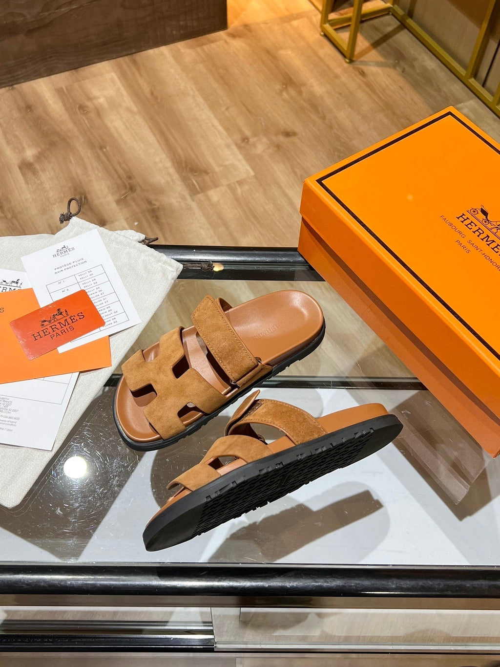 Hermes Oran Sandal Brown