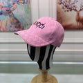 Gucci Canvas Baseball Cap with Web Pink