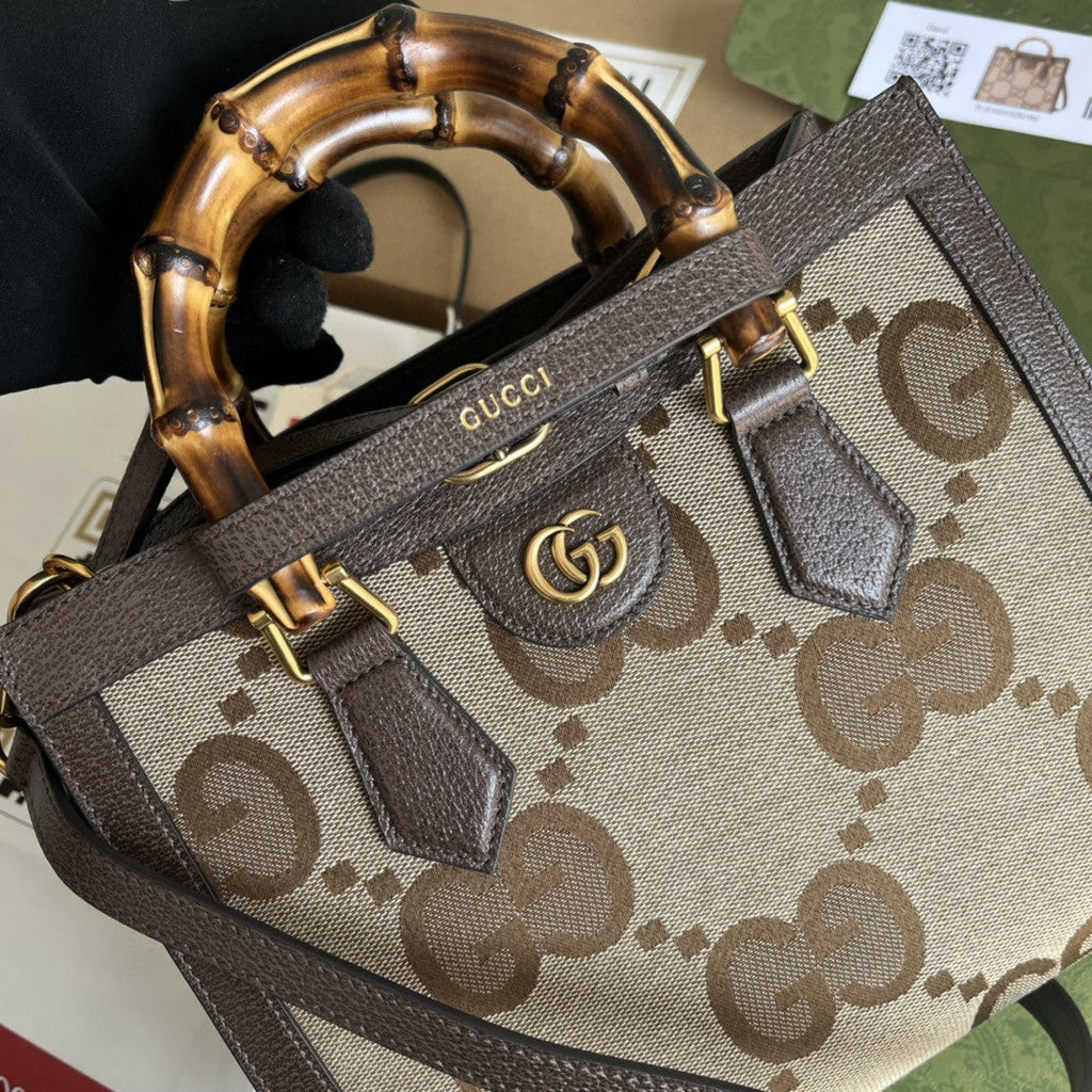 Gucci Diana Jumbo GG Small Tote Bag 27cm Brown