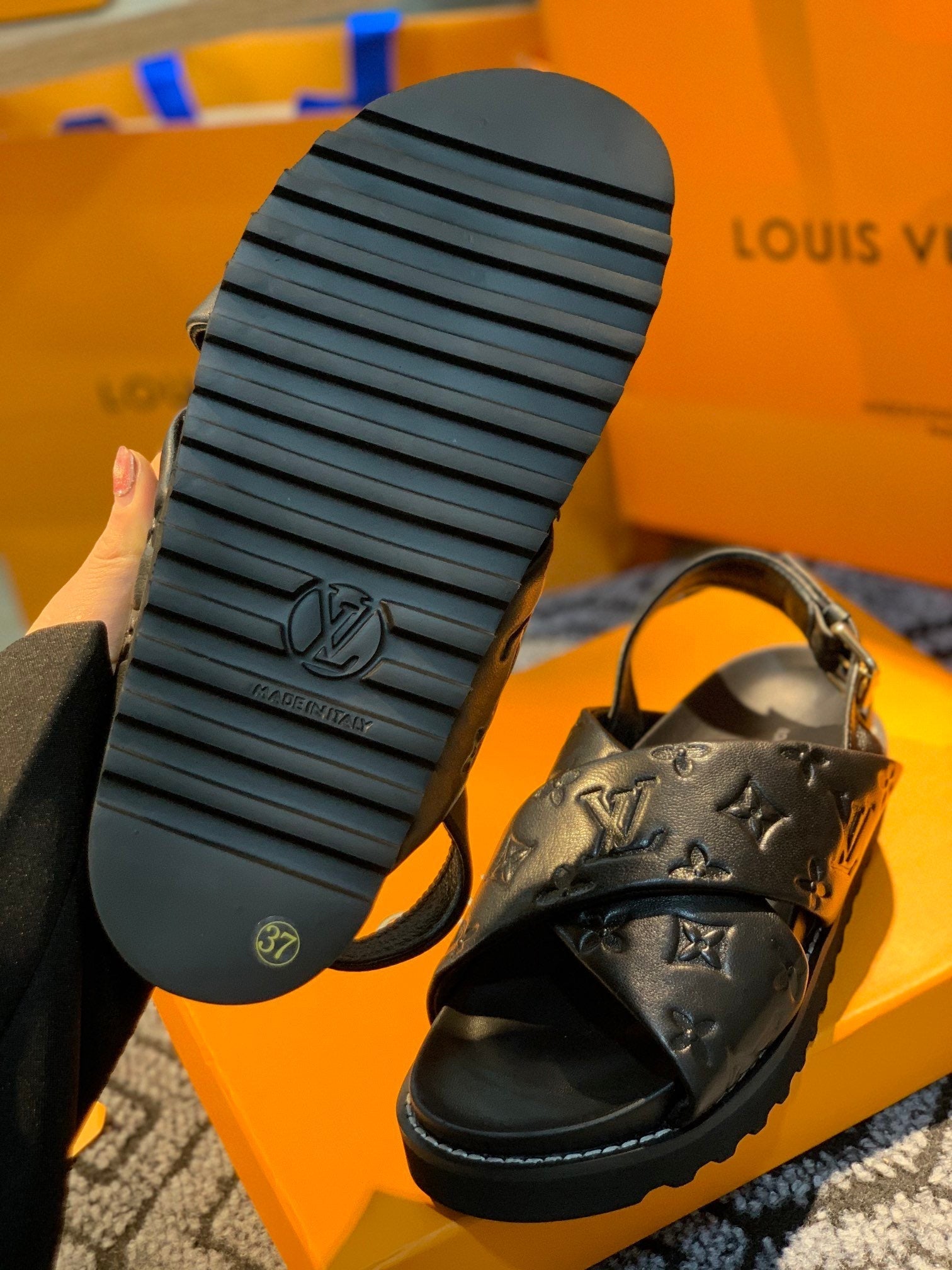 Louis Vuitton Paseo FlatComfort Sandal Black