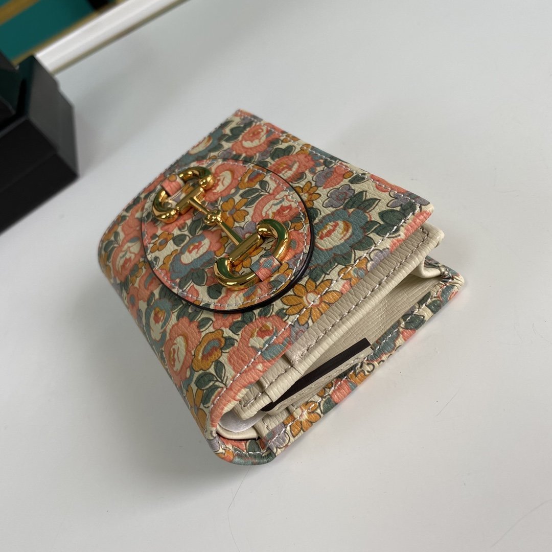 Gucci Horsebit 1955 Liberty London Pink Card Case 11cm