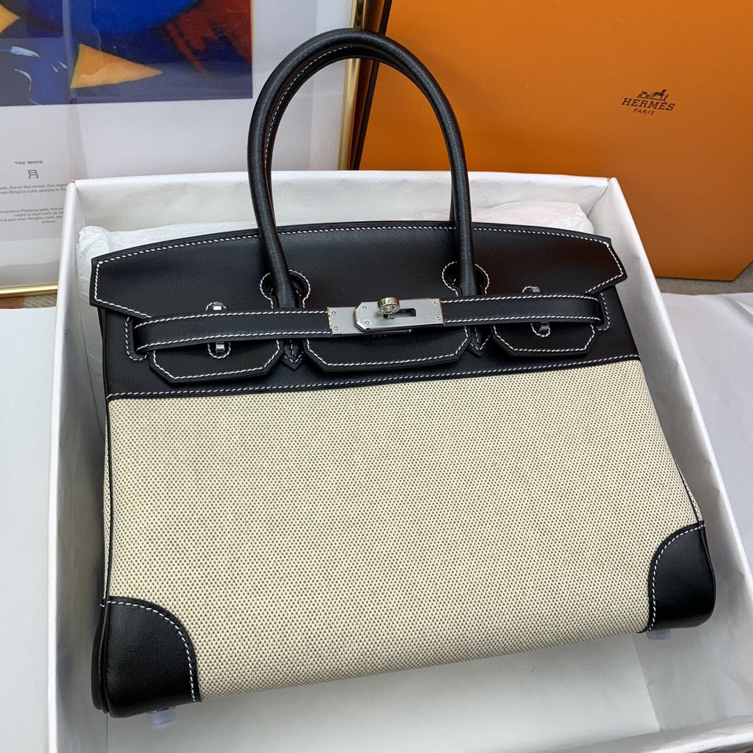 Hermes Birkin 30 Nata Swift Silver Hardware Bi Color