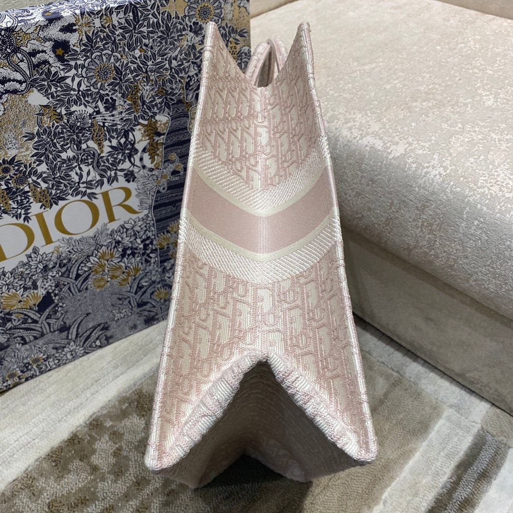 Christina Dior Book Tote Bag 42cm Light Pink