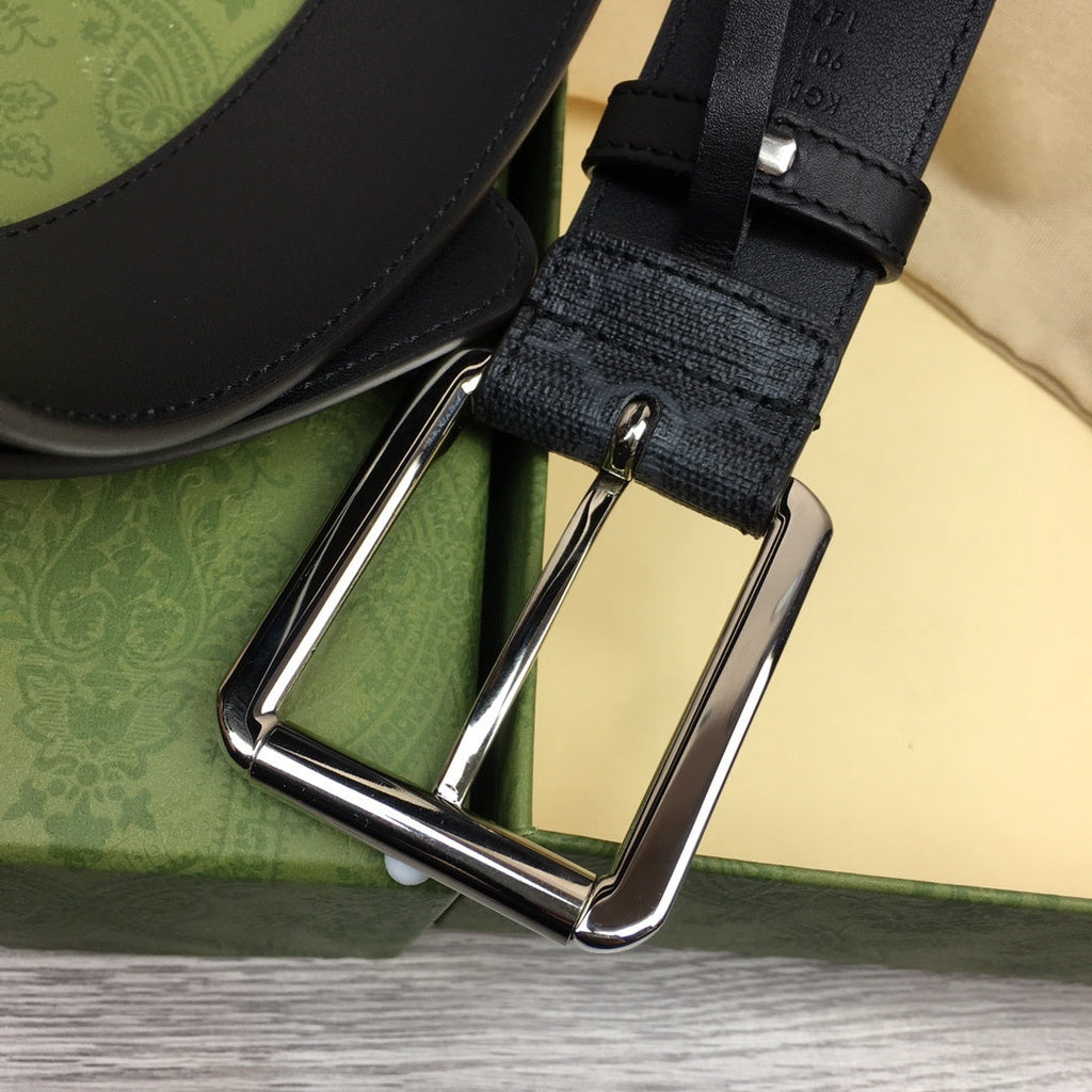 Gucci Belt With Square Buckle Black