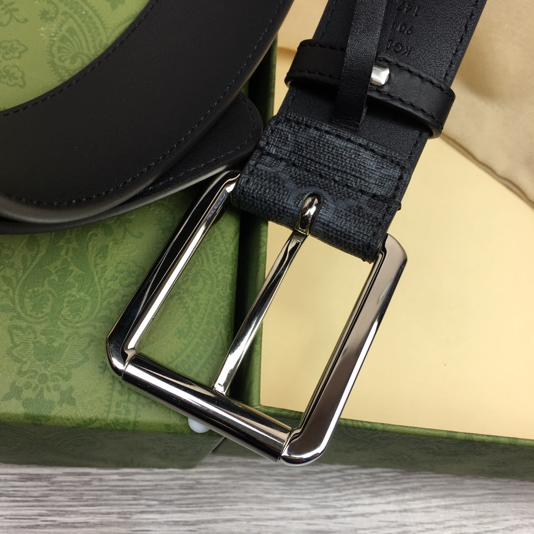 Gucci Belt With Square Buckle Black