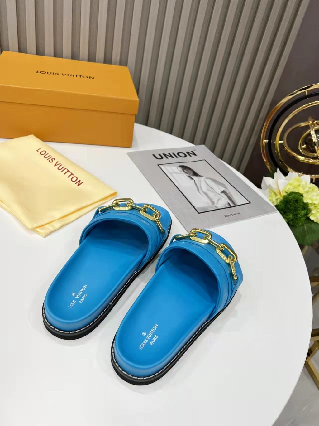 Louis Vuitton Unset Flat Comfort Mule Blue