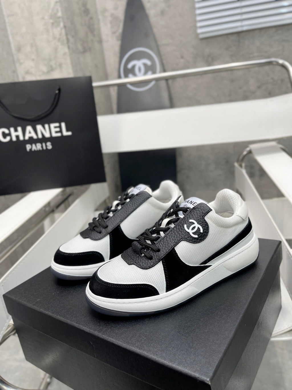 Chanel Trainers Sneakers White/Black
