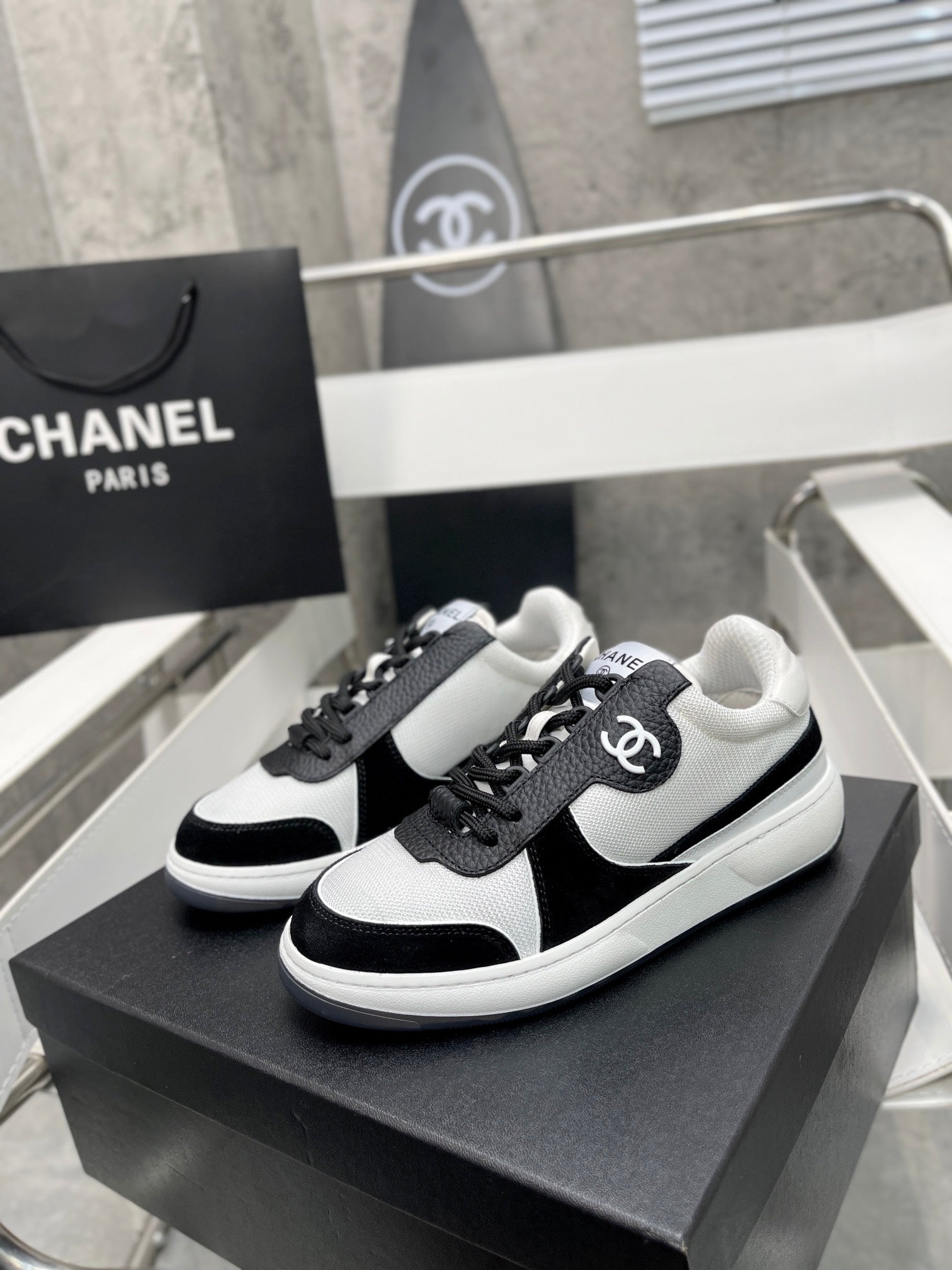 Chanel Trainers Sneakers White/Black