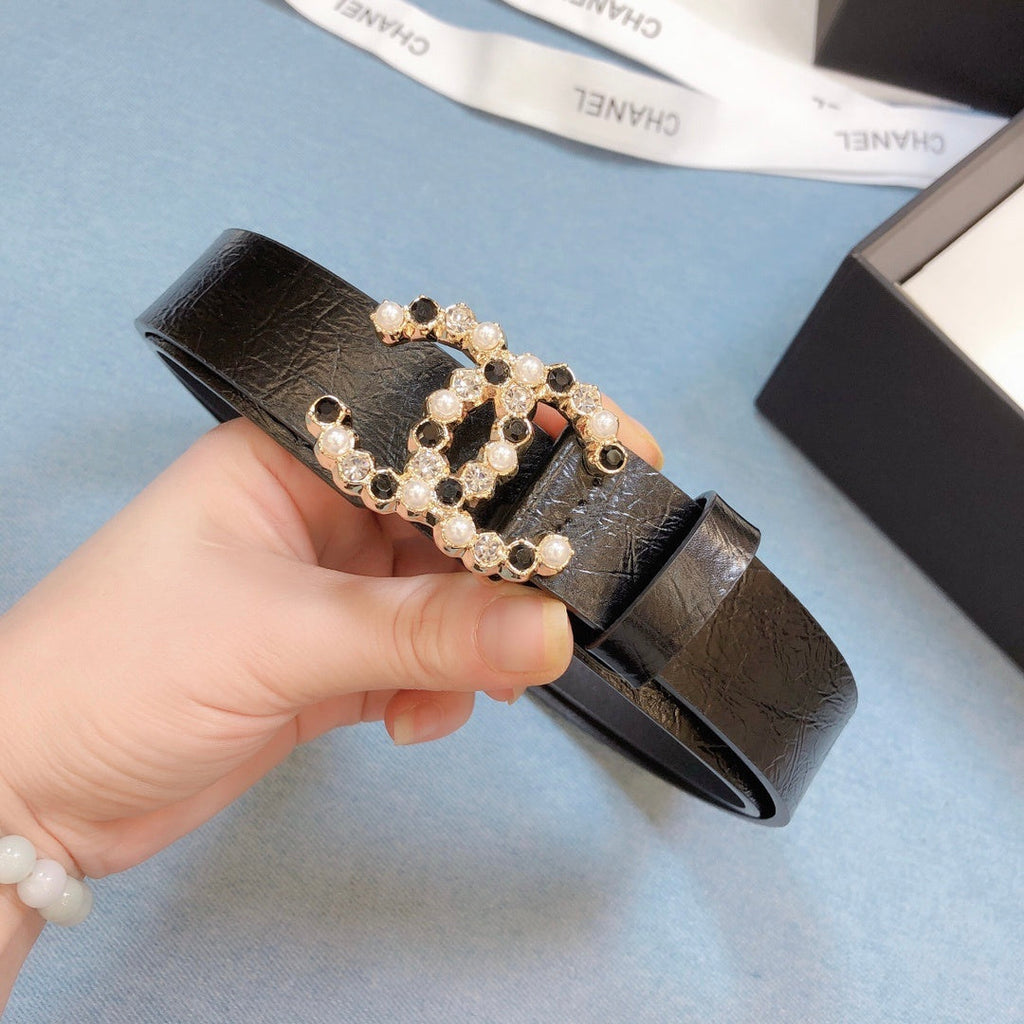 Chanel Belt With Beaded Buckle Brown