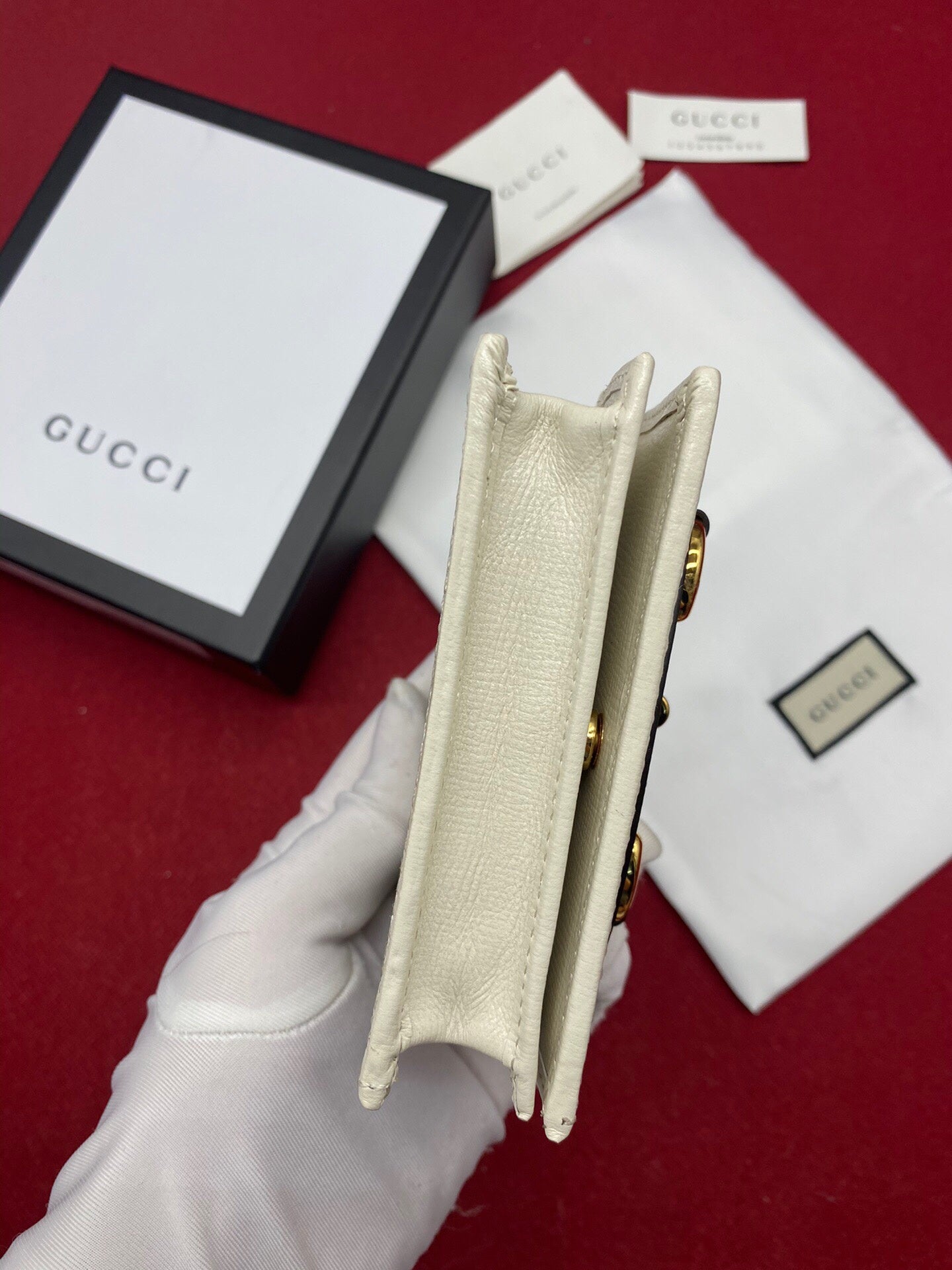 Gucci Horsebit 1955 Beige Card Case 11cm