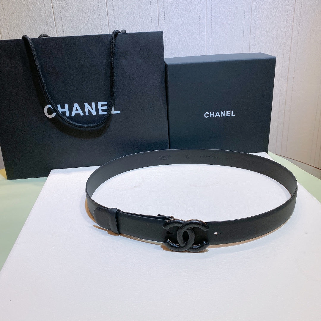 Chanel Belt With Double C Buckle Black