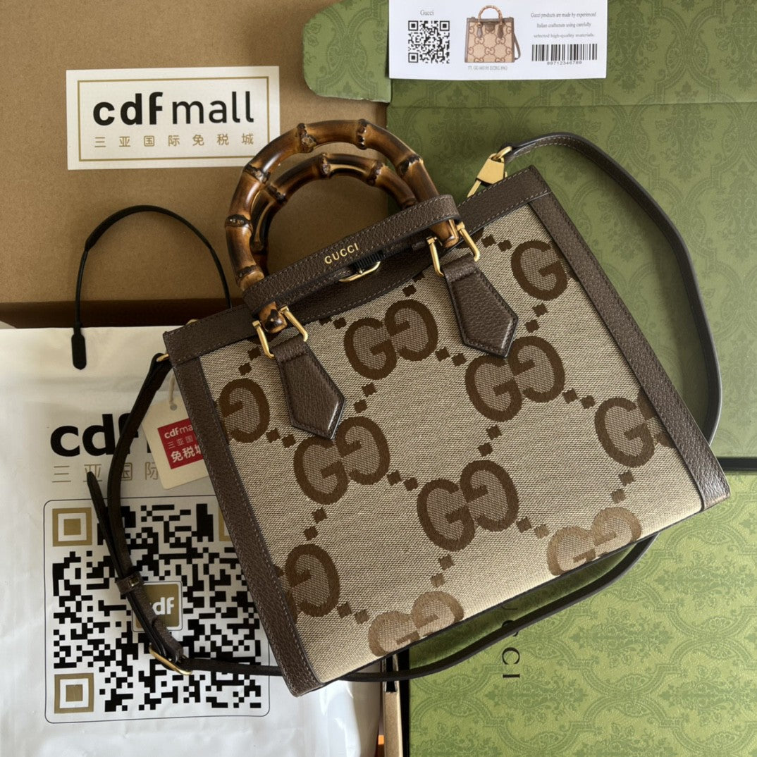 Gucci Diana Jumbo GG Small Tote Bag 27cm Brown