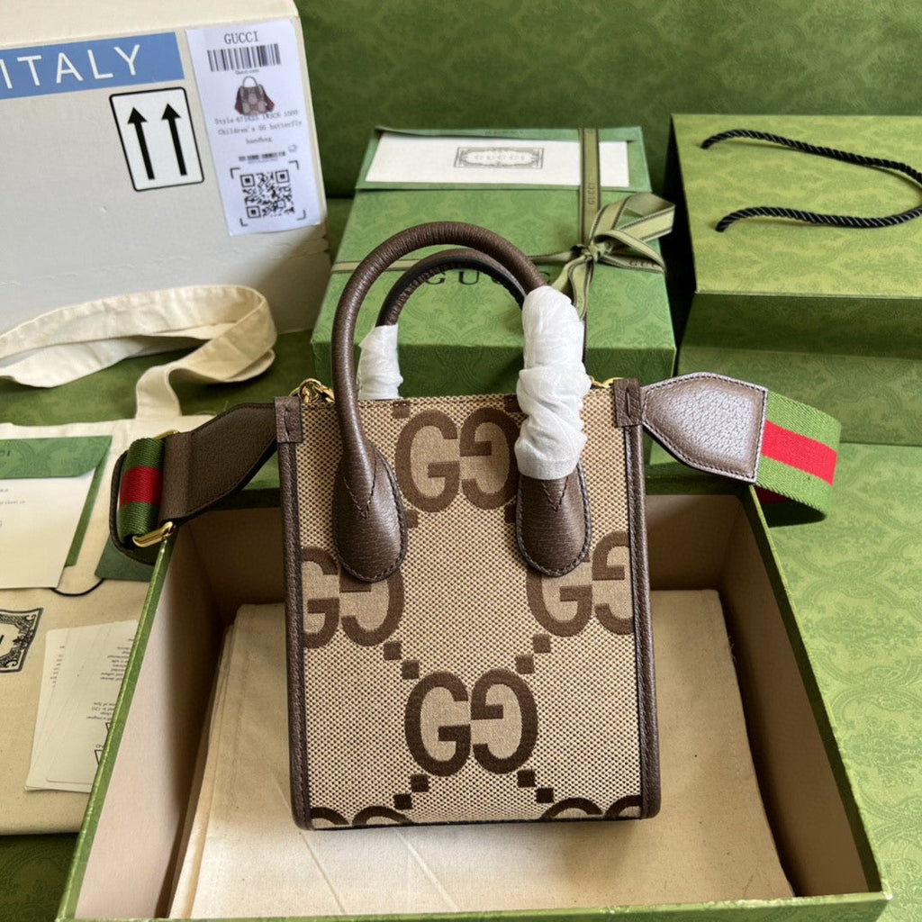 Gucci 671623 Mini Tote Bag With Interlocking G 16cm Brown