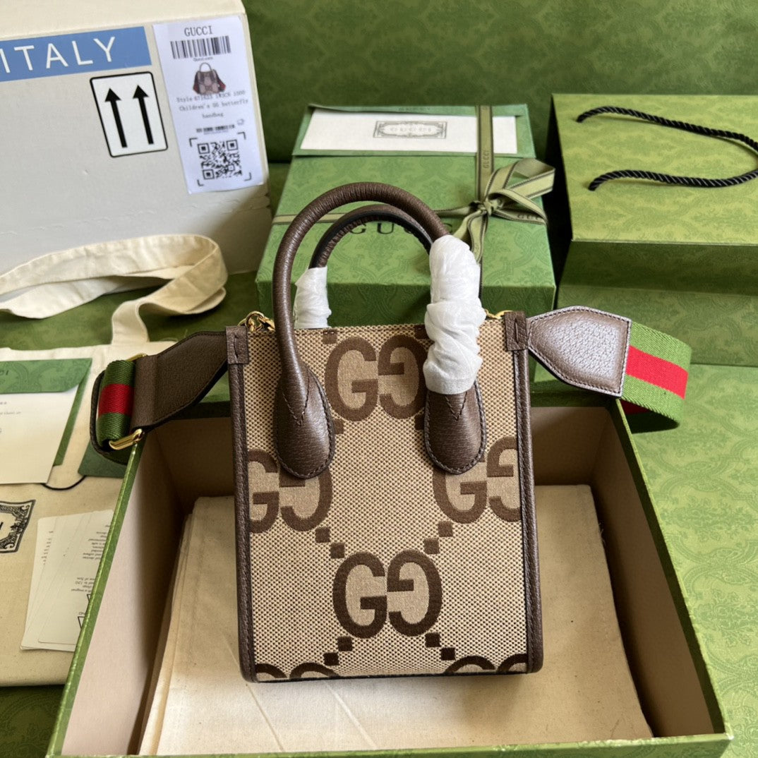Gucci 671623 Mini Tote Bag With Interlocking G 16cm Brown