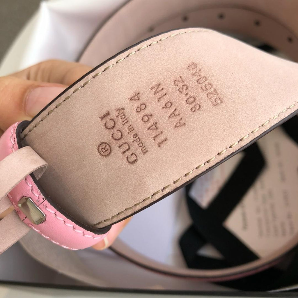 Gucci Belt With Double G Buckle Pink