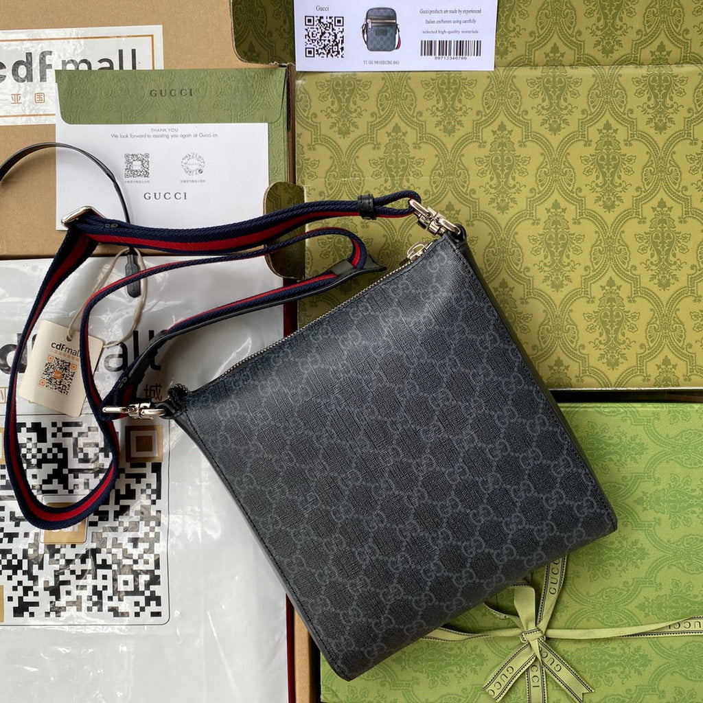 Gucci GG Black Small Messenger Bag 23cm Black
