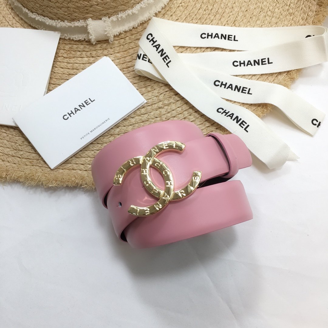 Chanel Belt With Double C Buckle Pink
