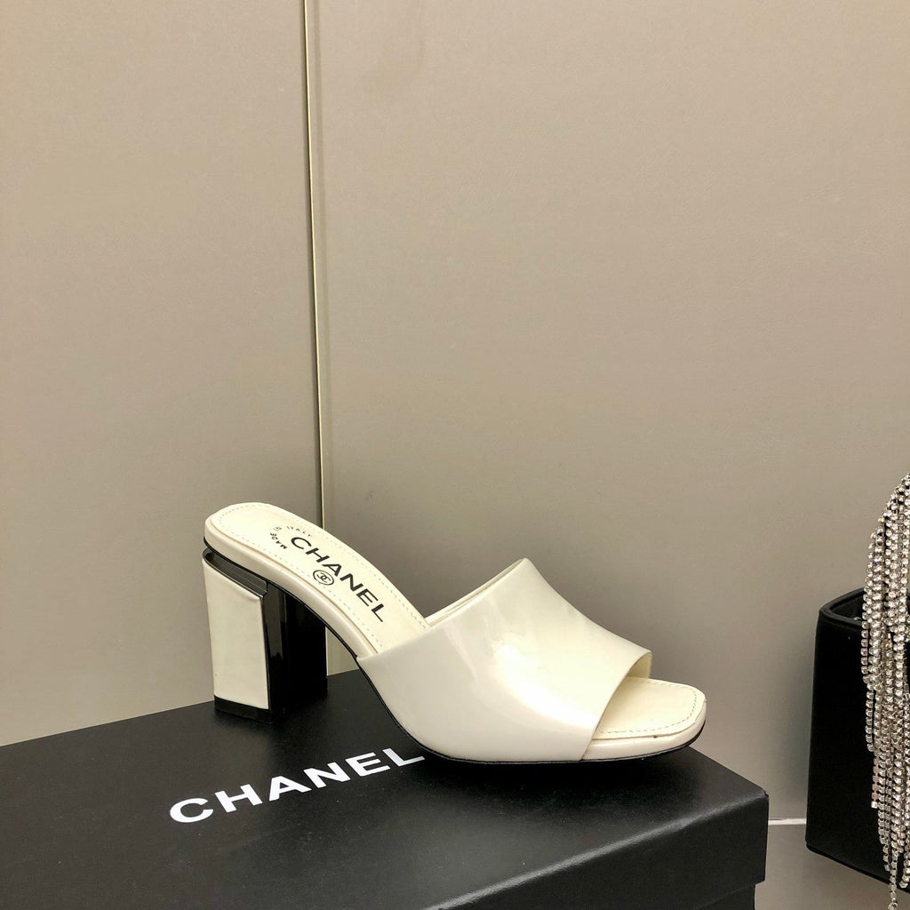 Chanel Mules White