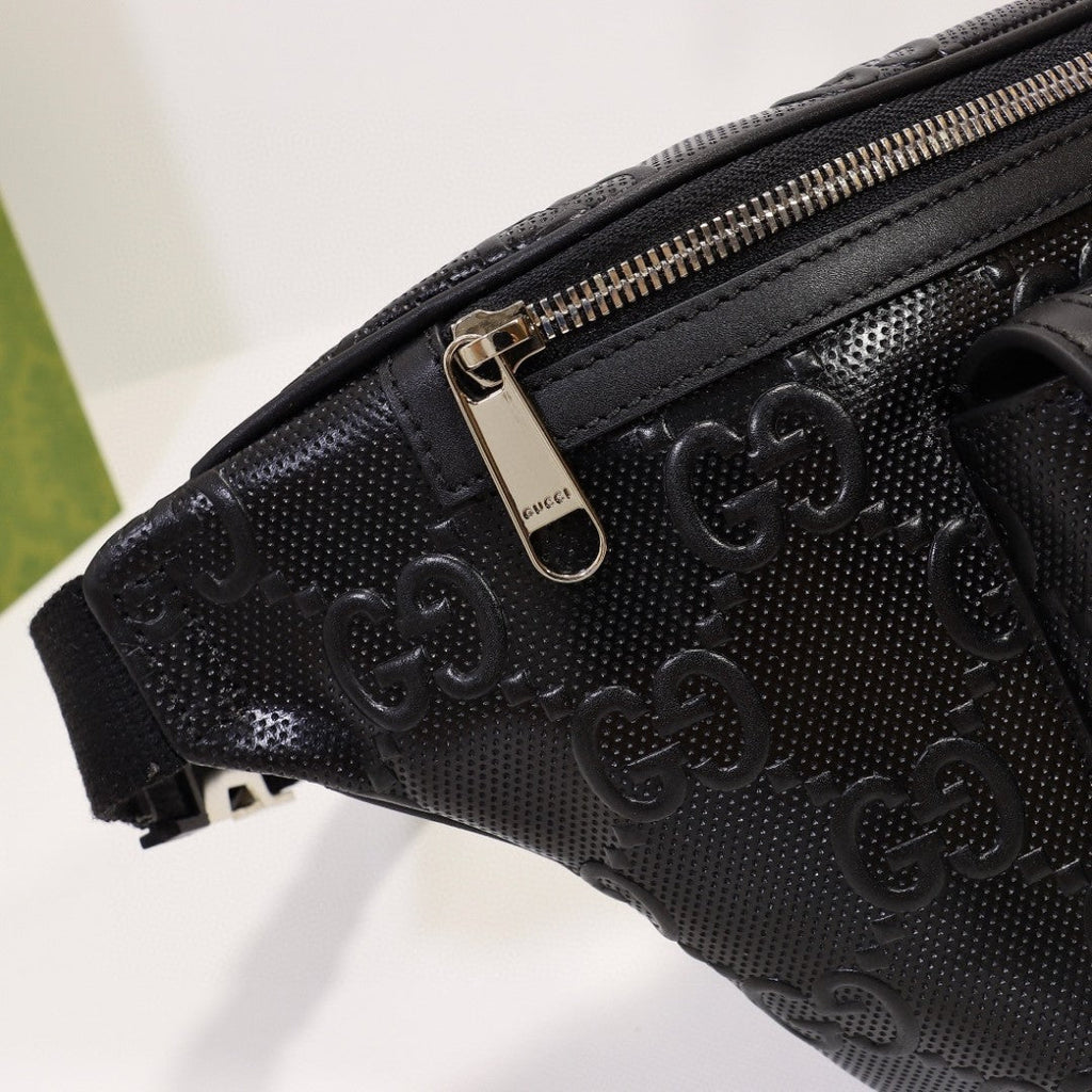 Gucci Embossed Belt Bag 28cm Black