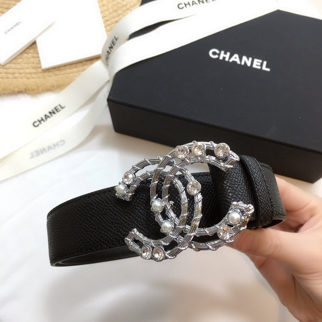 Chanel Belt With Double C Buckle Black