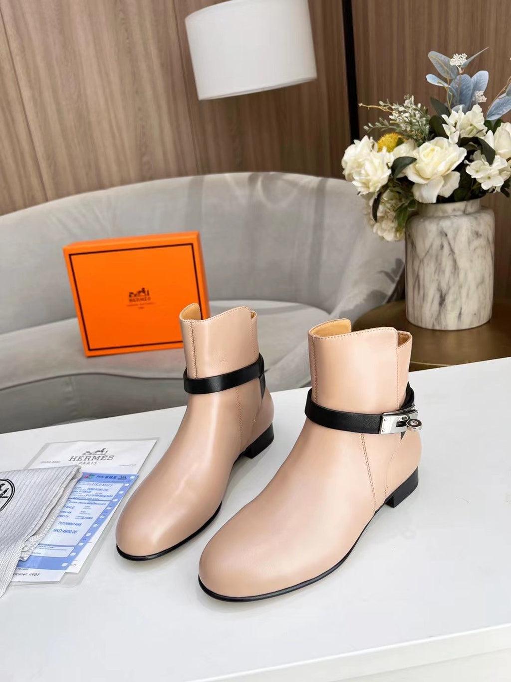 Hermes Neo Ankle Boot Beige