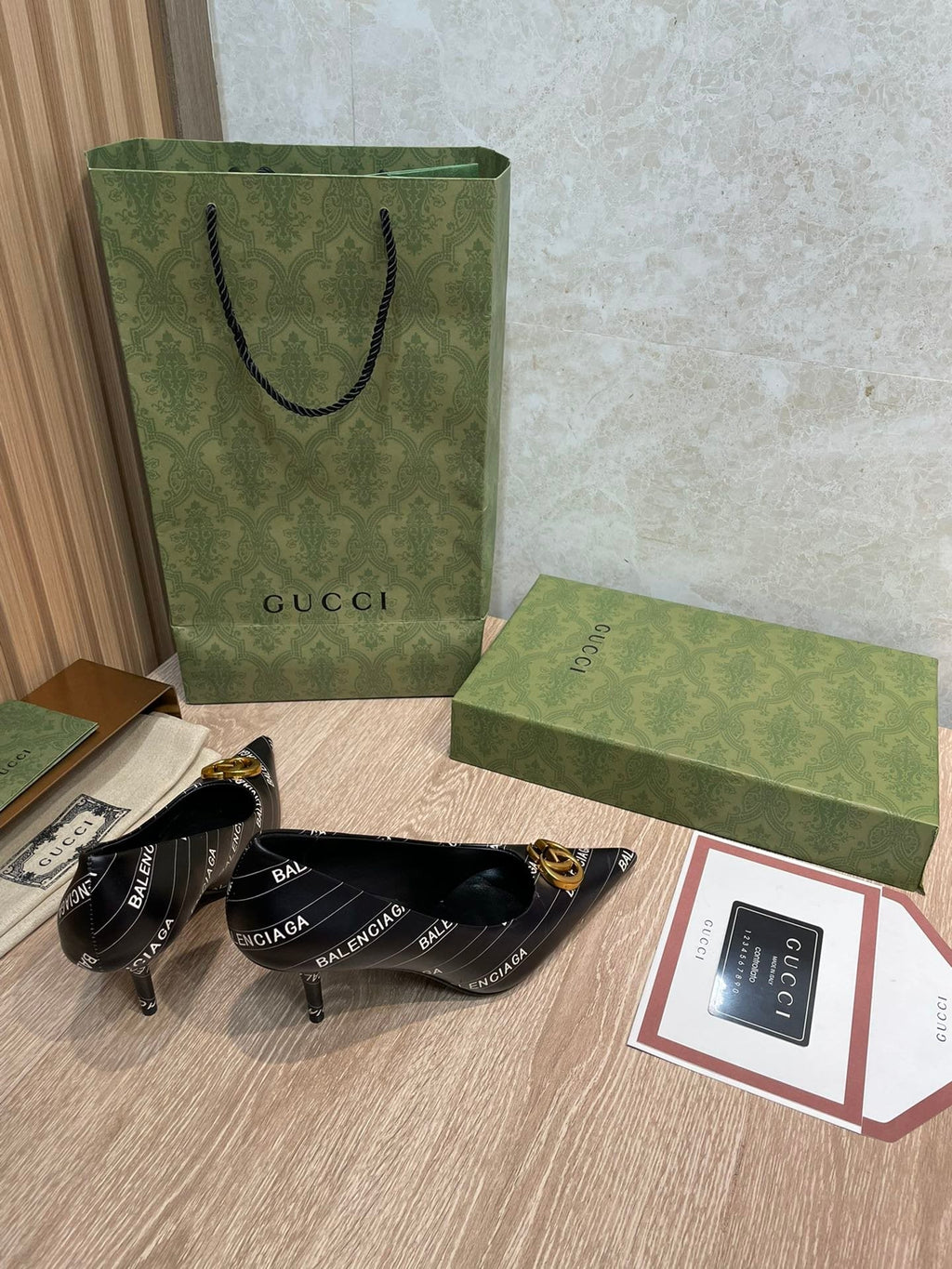 Gucci Balenciaga The Hacker Project Square Knife Pump Black