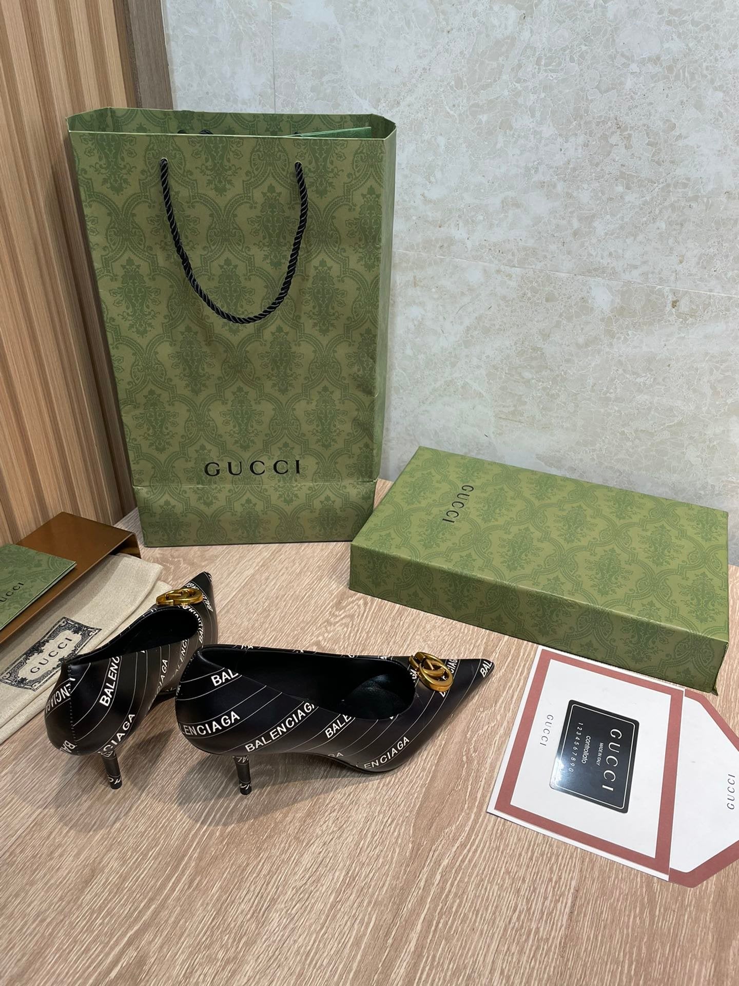 Gucci Balenciaga The Hacker Project Square Knife Pump Black