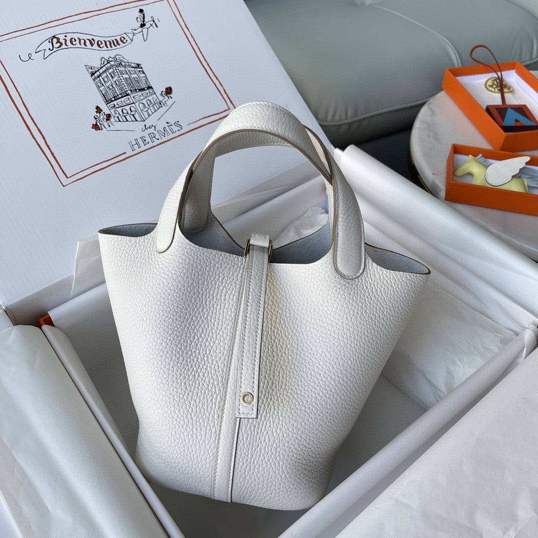 Hermes Picotin Lock 18 Bag White