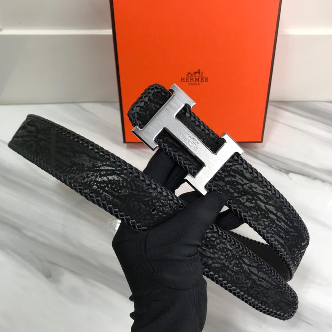 Hermes Quizz Touareg Belt Buckle & Reversible Leather Black