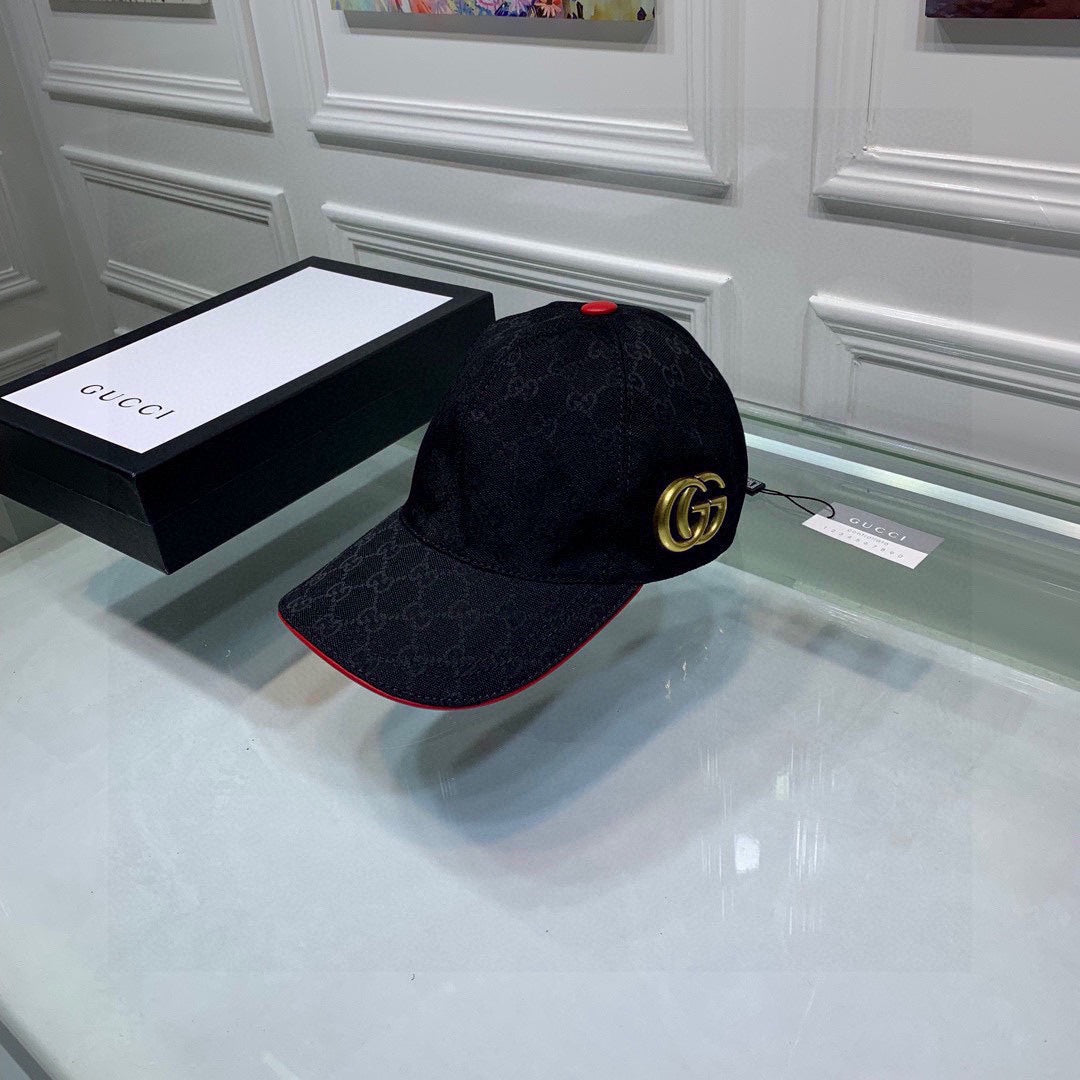 Gucci Canvas Baseball Cap with Web Black