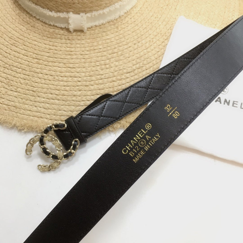Chanel Belt With Double C Buckle Black