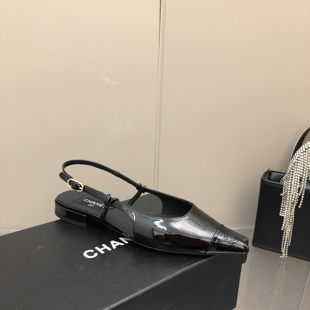 Chanel Sling Back Black