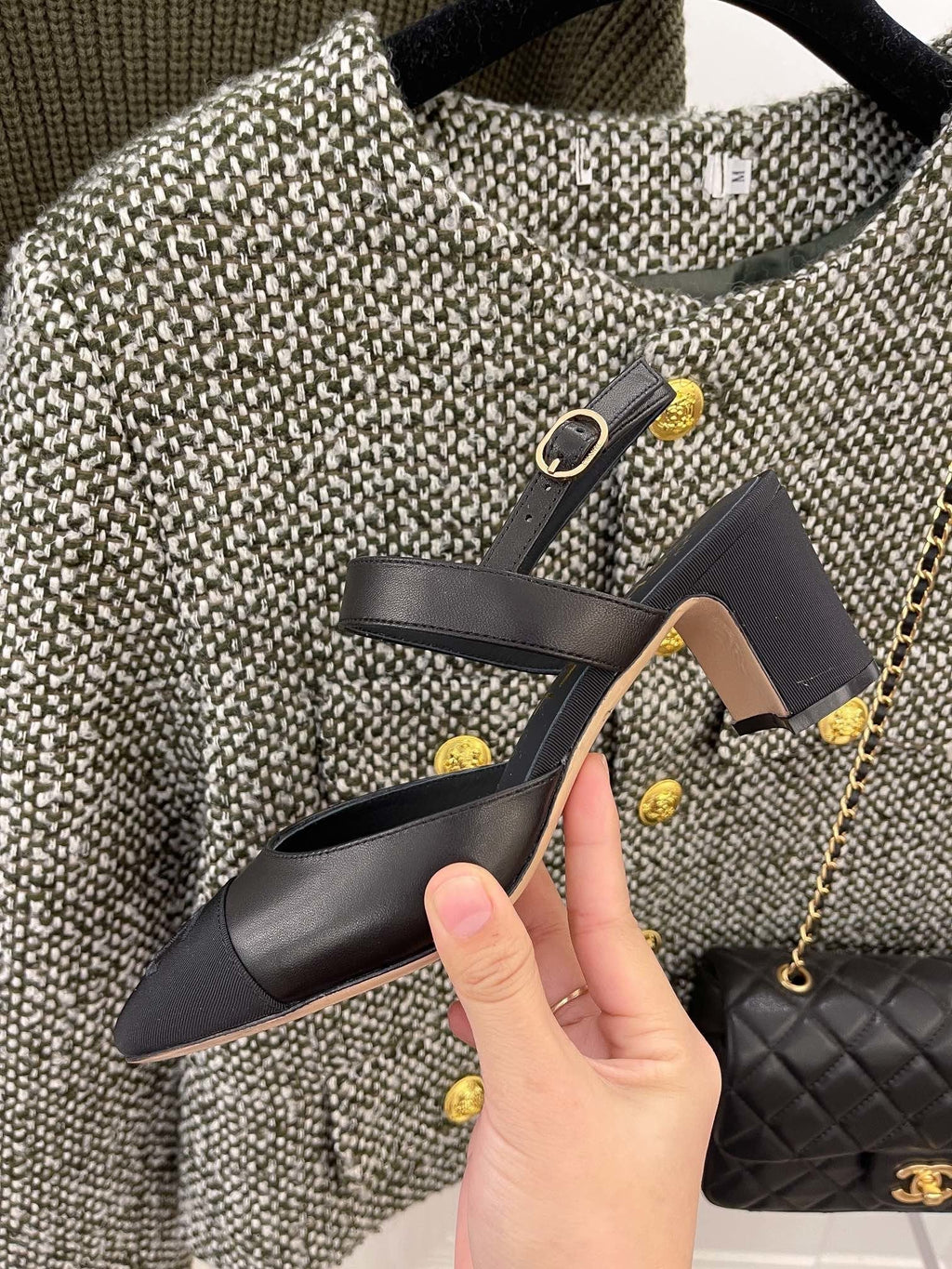 Chanel Sling Back Black