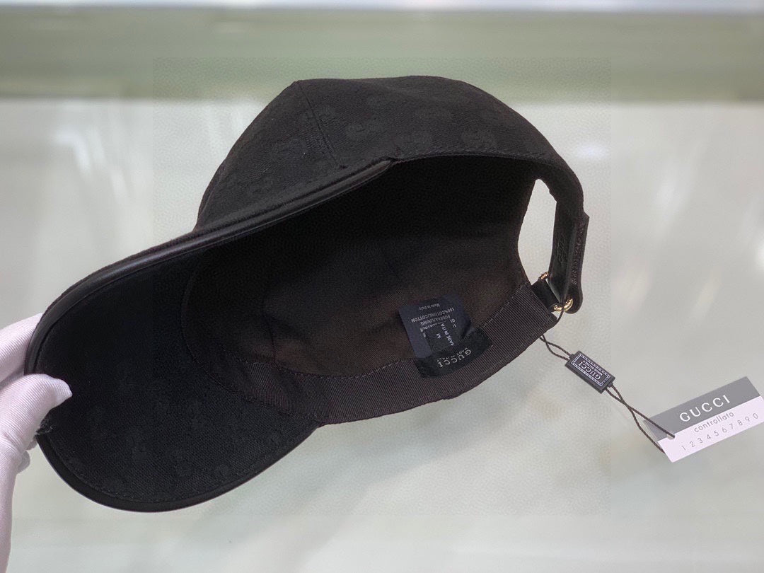 Gucci Canvas Baseball Cap with Web Black