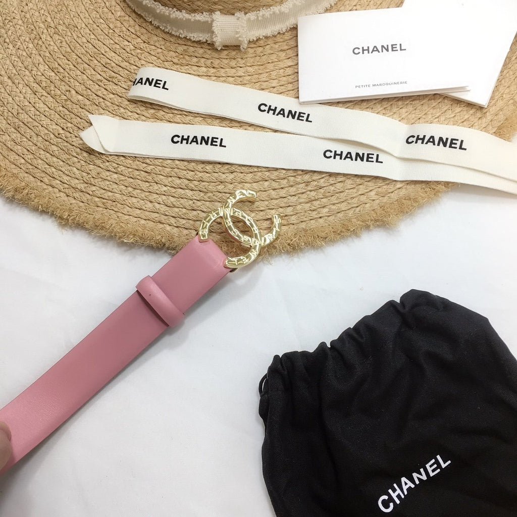 Chanel Belt With Double C Buckle Pink