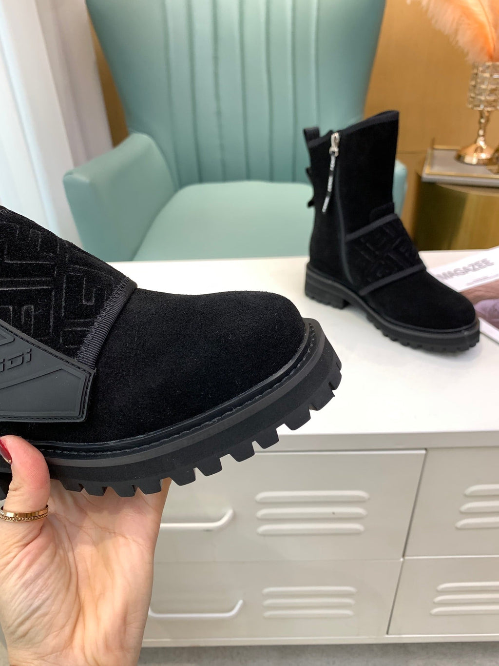Fendi Signature Boots Black