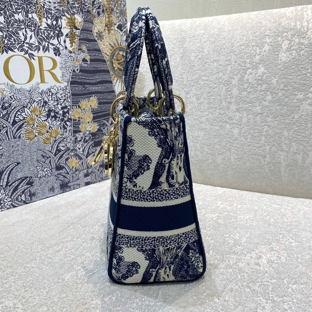 Christian Dior Medium Lady D-Lite Bag 24cm Blue